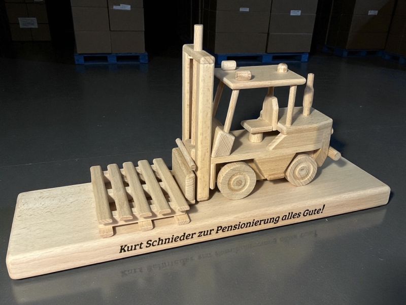 Regalo originale per magazziniere con modellino di muletto